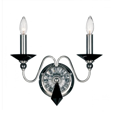 Schonbek Jasmine 2 Light 110V Wall Sconce in Silver with Clear Optic Crystal 9672-40CL